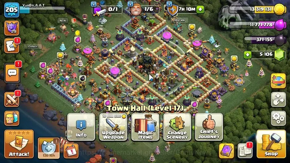 Clash of Clans Accounts High-End LV 205|TH 17-BH 10|HH 11|Limited Skin|BK 94,AQ 73,GW 53,MP 73,RC 46,DD 15|BM 31,BC 30|5K 1
