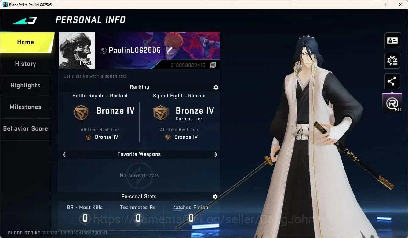 Blood Strike Accounts ASIA | Legendary Malee Katana | EVANGELION MCX | B image 6
