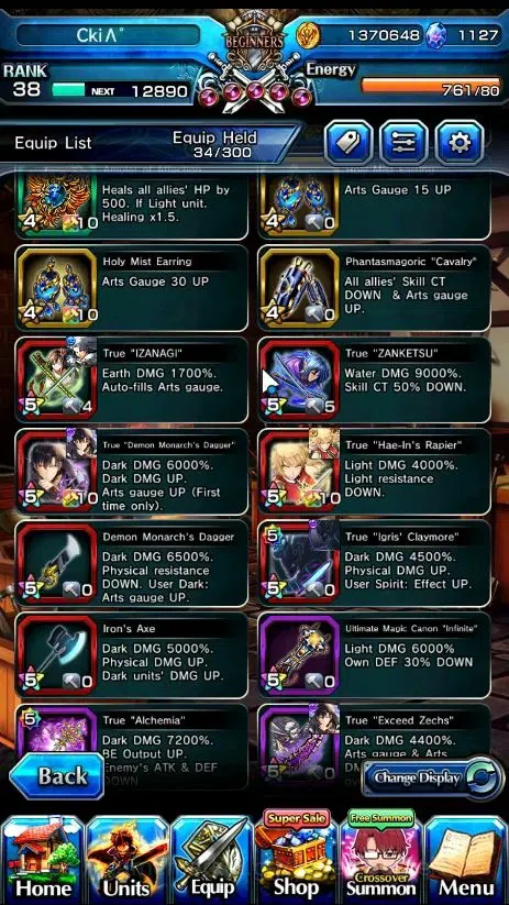 Grand Summoners Accounts Global|Rank 38|8 Ascend+3 TW| [Cha Hae In,SJW,Igri image 7