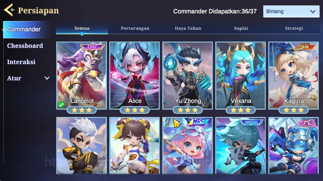 Magic Chess: Go Go Accounts High Mythic 72|36 Commander 17 Max|32 Skin Epic Lancelot,6 Special,20 Elite,5 Painted|4 12