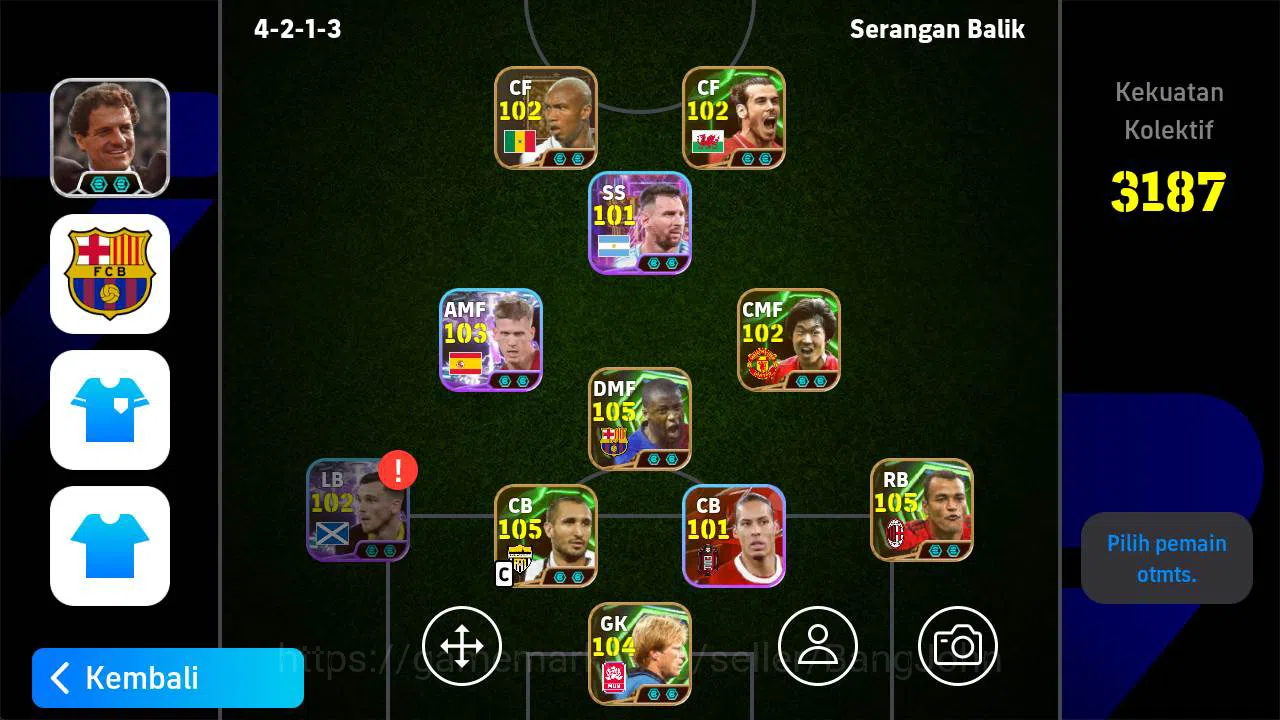 eFootball Accounts Power 3159 | cafu epic, yaya toure epic, chiellinn image 1