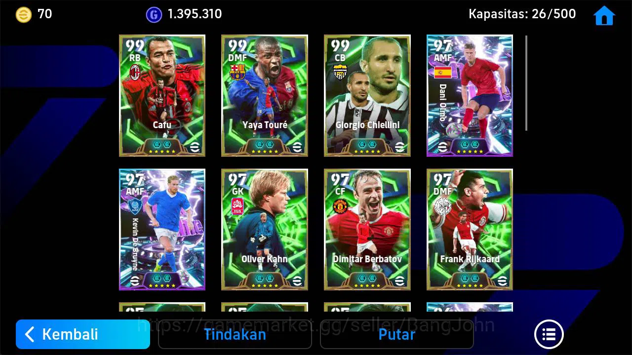 eFootball Accounts Power 3159 | cafu epic, yaya toure epic, chiellinn image 4