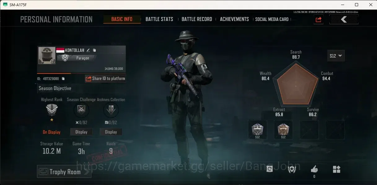 Arena Breakout Accounts High-End Mobile | LV 21 | SV 10.2 M | CV 7.1 M |GM AK-12|Abomi.Vector 9|Speed SQB M110|T RPK-16 1