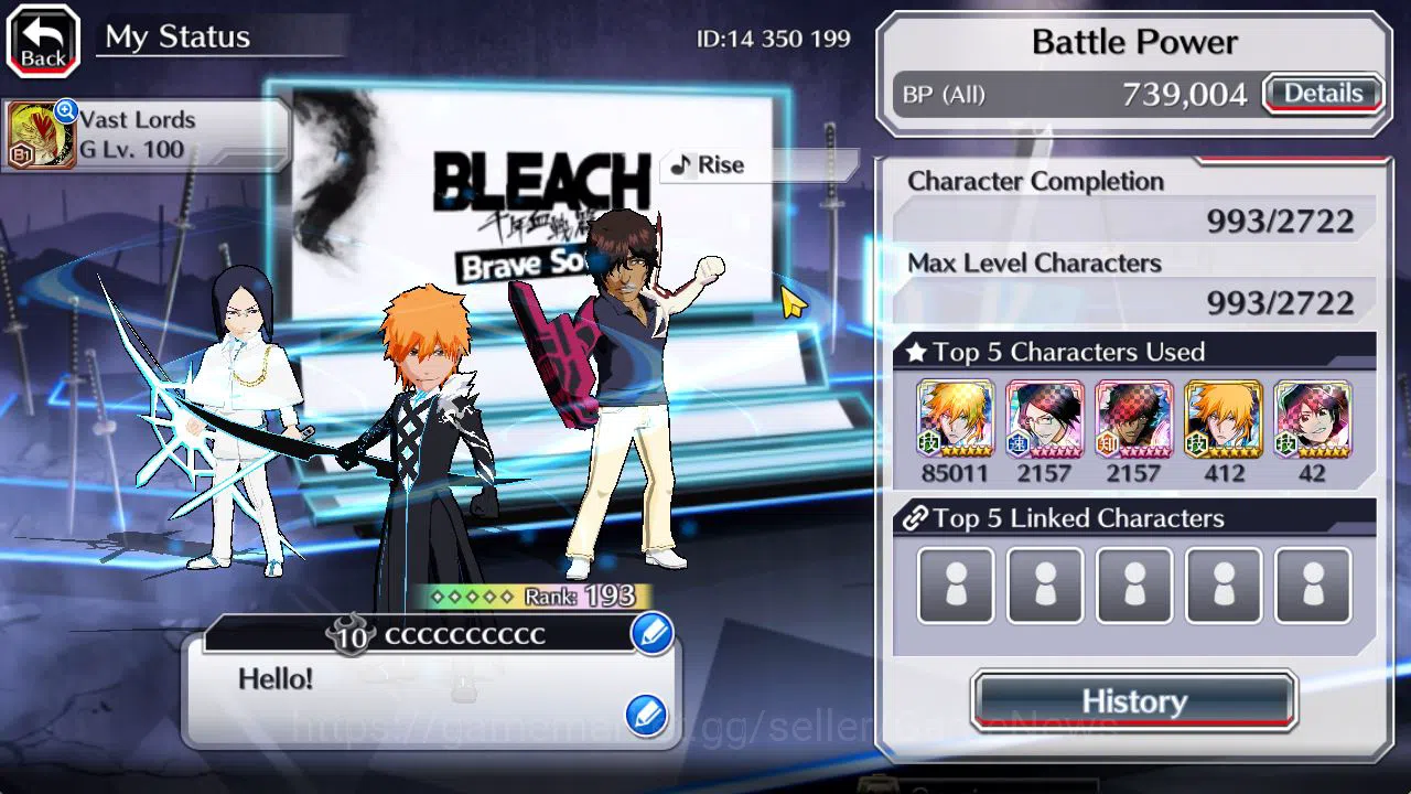 Bleach: Brave Souls Accounts Mid-Tier [GLOBAL]54K Orb|TYBW26[Meninas,Bambieta,Lilttoto],Aizen Renewd,Crescent Ichigo,Fierce 3