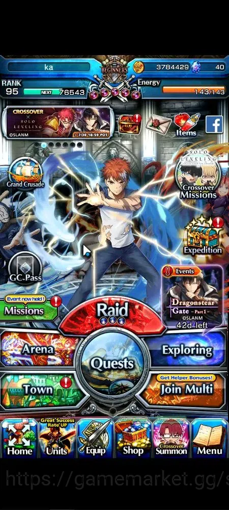 Grand Summoners Accounts Global|Rank 95|16 Ascend 8 TW|(S Miyu,Shirou,DL Ri image 1