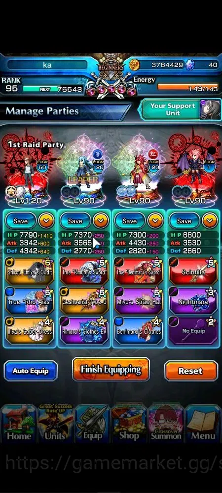 Grand Summoners Accounts Global|Rank 95|16 Ascend 8 TW|(S Miyu,Shirou,DL Ri image 3