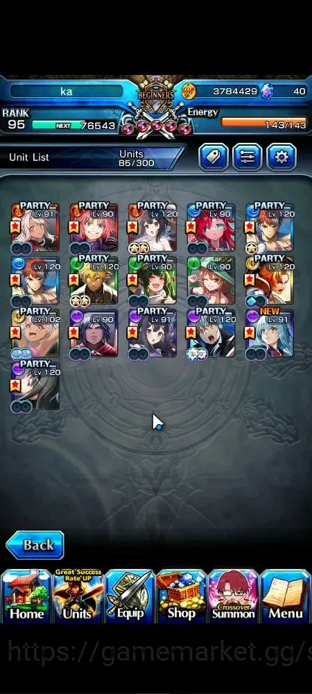 Grand Summoners Accounts Global|Rank 95|16 Ascend 8 TW|(S Miyu,Shirou,DL Ri image 4