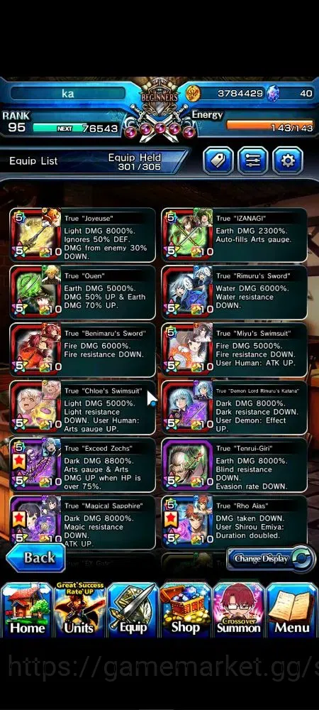 Grand Summoners Accounts Global|Rank 95|16 Ascend 8 TW|(S Miyu,Shirou,DL Ri image 5