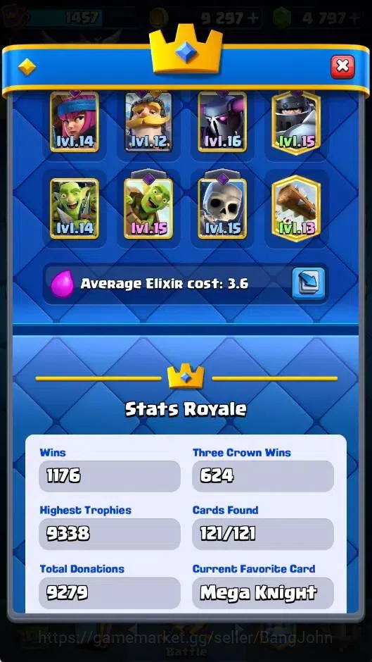 Clash Royale Accounts CL | KTL 14 | Trophy 9338 | Card 121/121 | 1 Max ( image 19