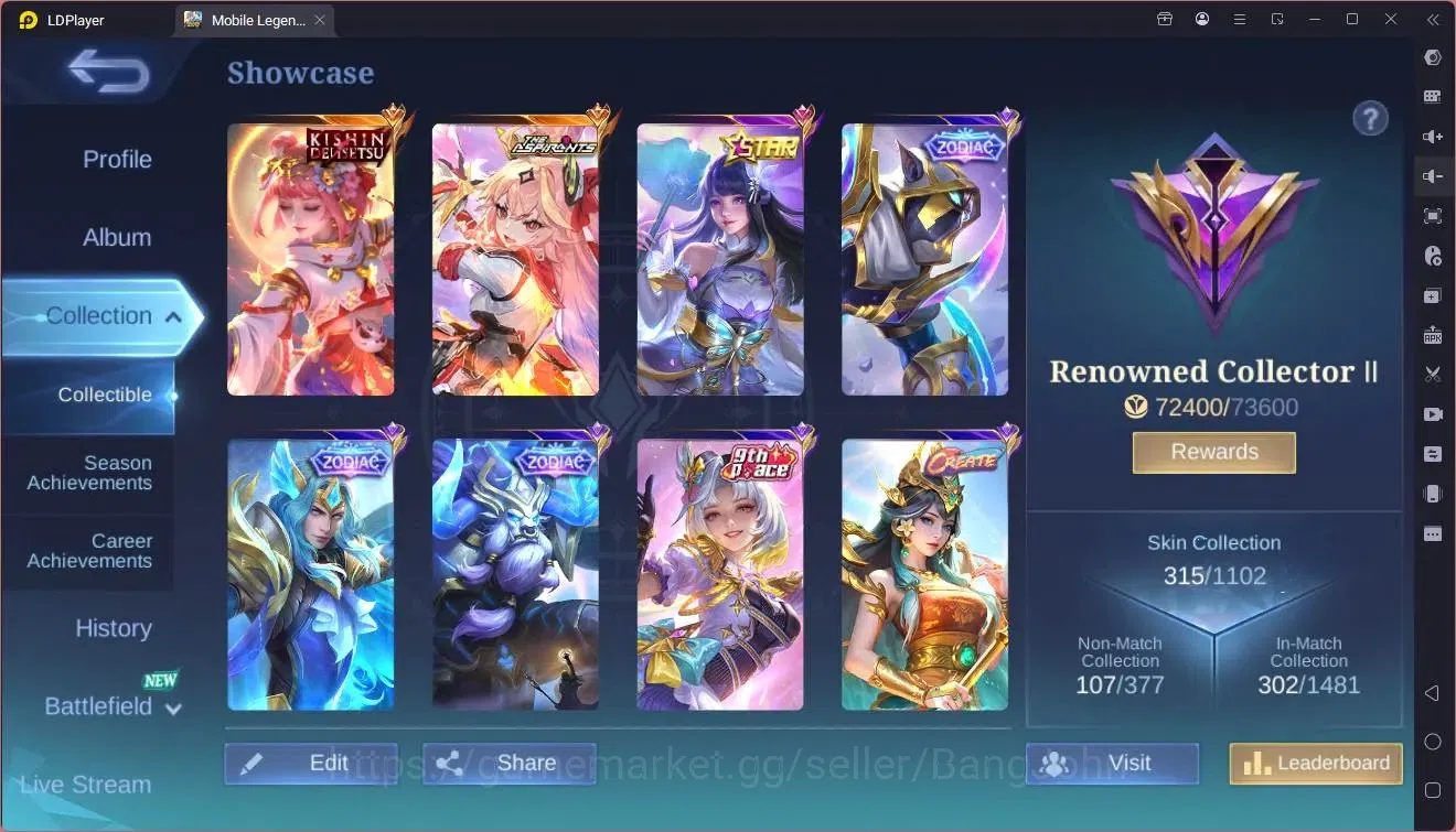 Mobile Legends: Bang Bang Accounts GLOBAL Hero 130 Skin 315|Kishin Angela|Aspirants G image 2