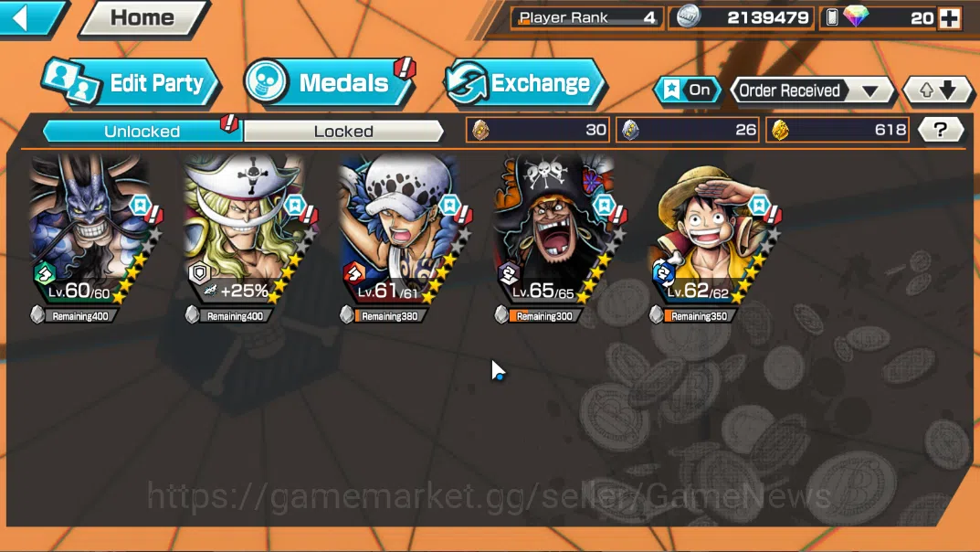 One Piece Bounty Rush Accounts Global|5EX |WI Trafalgar Law,BMO Kaido,Gp Edward N image 4