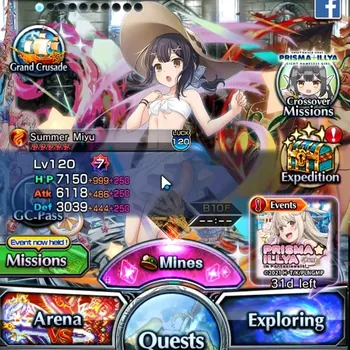 Grand Summoners Accounts End-Game Global|Rank 179|3 SP.Art|36 Ascend 53 TW (S Miyu,S Emiya,Beta,LM Isliid,Chloe,M Misaka