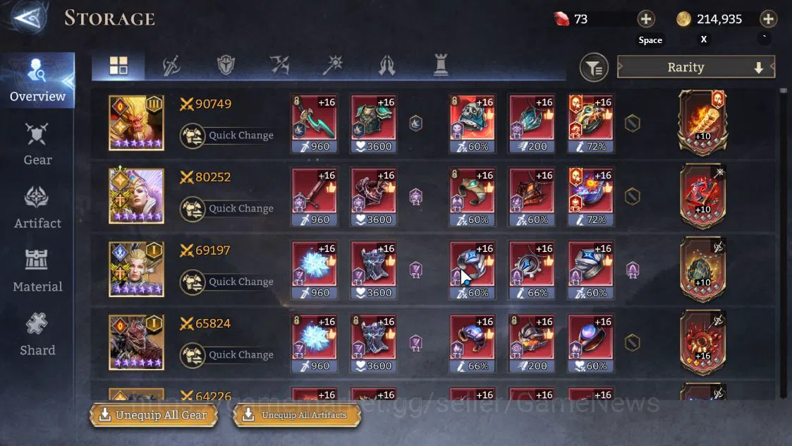 Watcher of Realms Accounts Global 49X|FORERUNNER SERVER|Lv64|2,6M Power|4 Lor image 14
