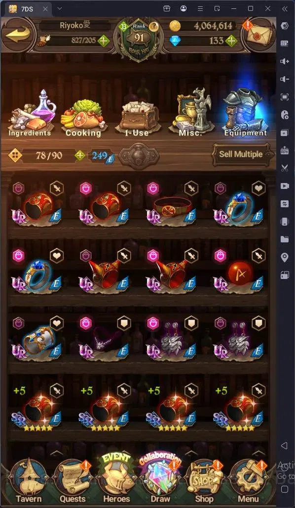 The Seven Deadly Sins: Grand Cross Accounts Endgame Global |4.1M GP|146 LS|UR Mesis 4/6,Menor 2/6,KOP Tristan 1/6,Skuld 1/6 14