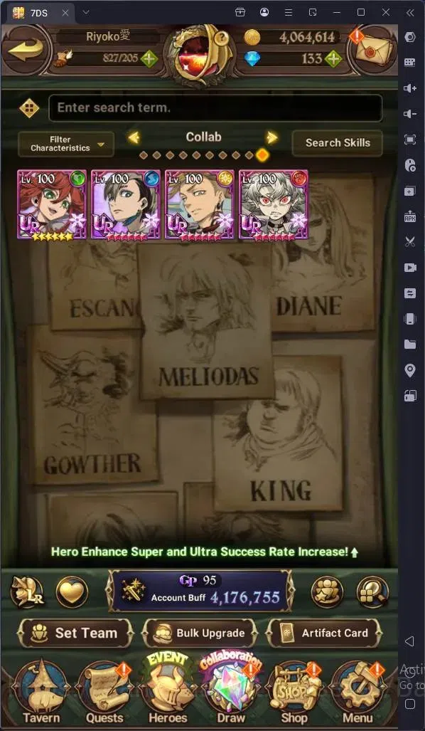 The Seven Deadly Sins: Grand Cross Accounts Endgame Global |4.1M GP|146 LS|UR Mesis 4/6,Menor 2/6,KOP Tristan 1/6,Skuld 1/6 5