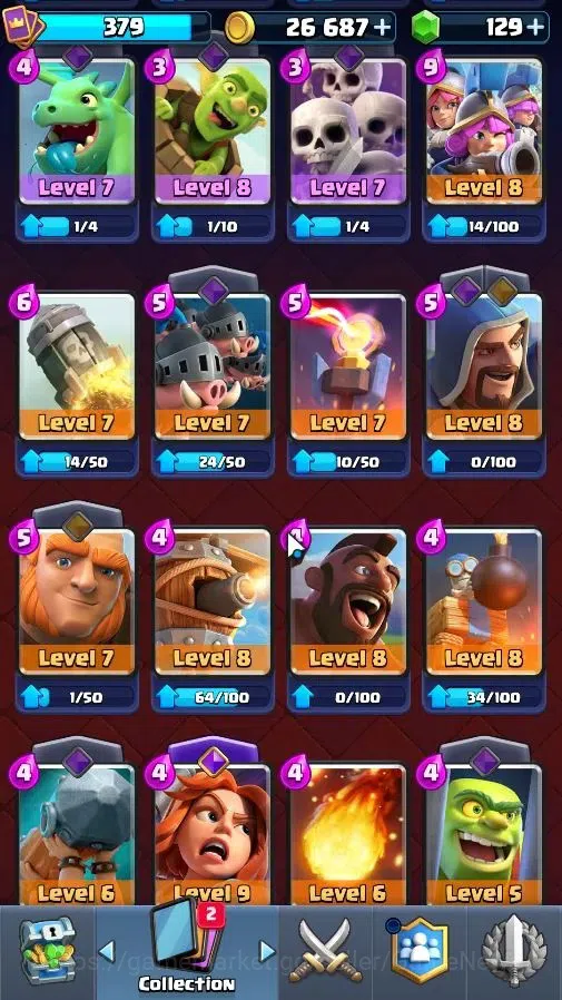 Clash Royale Accounts High-End Lv 379|KTL 9|Trophy 3040|Limited Skin|Card 49/122|4 EVO 0 Hero|1 Champ 1 Legend 6 Epic 22 13