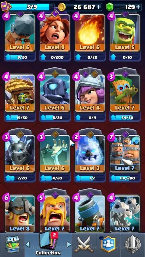Clash Royale Accounts High-End Lv 379|KTL 9|Trophy 3040|Limited Skin|Card 49/122|4 EVO 0 Hero|1 Champ 1 Legend 6 Epic 22 14