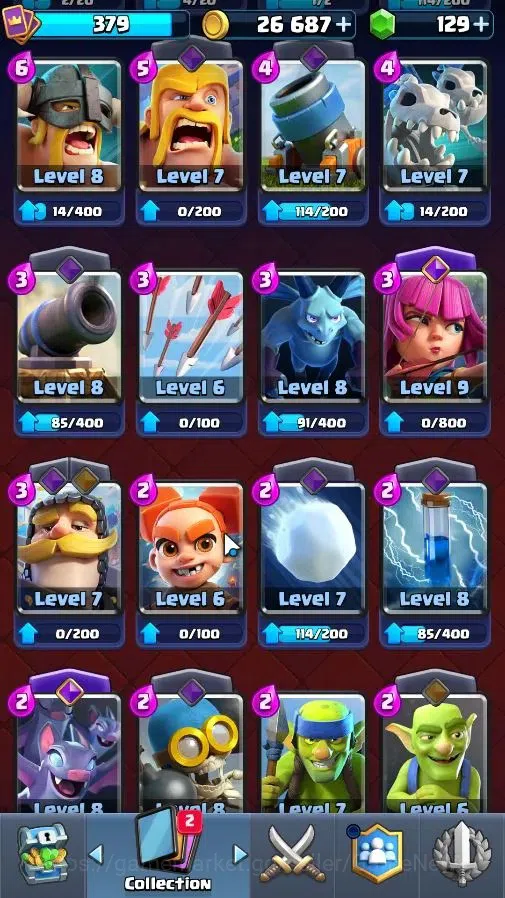 Clash Royale Accounts High-End Lv 379|KTL 9|Trophy 3040|Limited Skin|Card 49/122|4 EVO 0 Hero|1 Champ 1 Legend 6 Epic 22 15