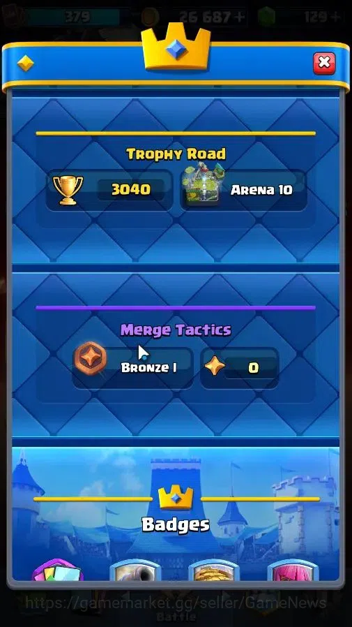 Clash Royale Accounts High-End Lv 379|KTL 9|Trophy 3040|Limited Skin|Card 49/122|4 EVO 0 Hero|1 Champ 1 Legend 6 Epic 22 3