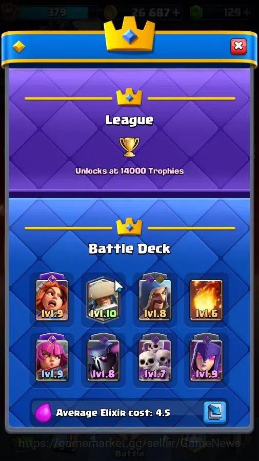 Clash Royale Accounts High-End Lv 379|KTL 9|Trophy 3040|Limited Skin|Card 49/122|4 EVO 0 Hero|1 Champ 1 Legend 6 Epic 22 5
