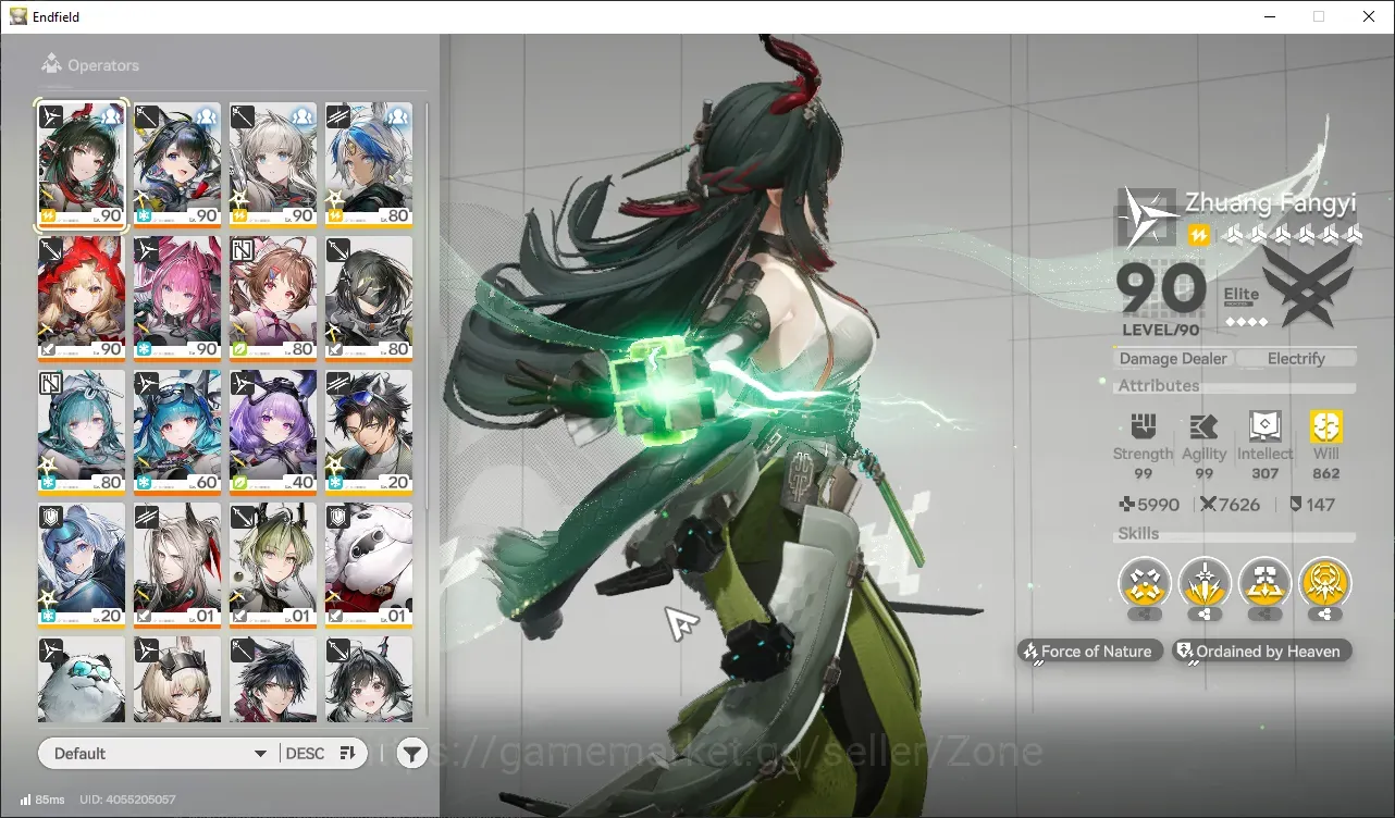 Arknights: Endfield Accounts Asia | Lv58 EL7|5Limit+3Sign (Zhuang Fangyi+Sign,Yvonne+Sign,TangTang P2+Sign, Rossi 1