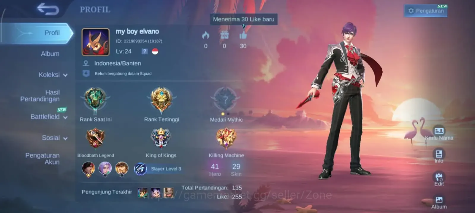 Mobile Legends: Bang Bang Accounts Others Hero 41|Skin 29|Junior|Lightborn Granger,DragonTamer Ling,Blazing Franco,Epic 1