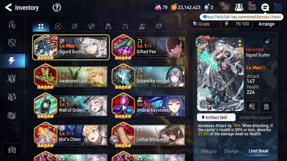 Epic Seven Accounts GLOBAL Unverif|New Era|6 ML(LC Bellona,ZIO,Maid Ch image 15