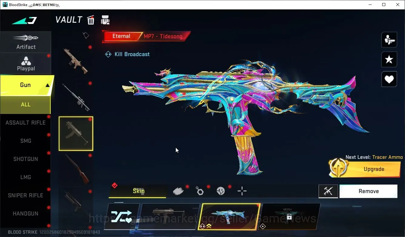 Blood Strike Accounts Collab Skin Asia|Eternal MP7-TideSong Lv2,DeAgle+Melee Staff|Collab AOT Female Titan,OPM SKS+Many 1