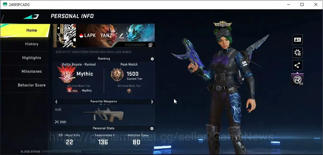 Blood Strike Accounts ASIA| Ultra [M4A1,MP5,URB]| Collab [MCX,FN2000]| L image 2