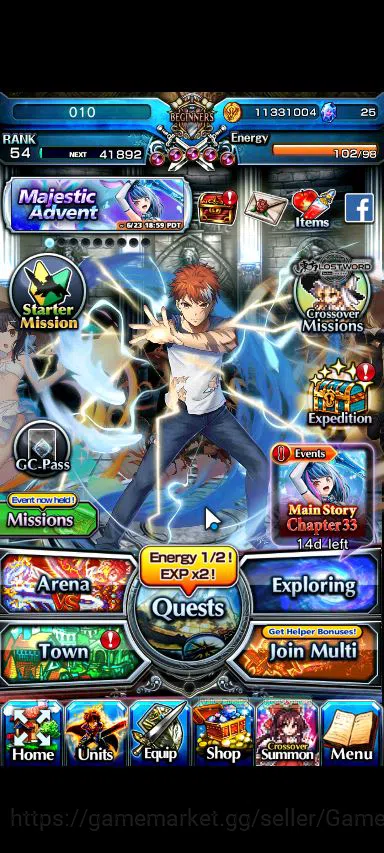 Grand Summoners Accounts Mid-Game Global|Rank 54|19 Ascend+5 TW|(S Miyu,Emiya,Chloe,Konpaku,Miyu)+TW,LM 1
