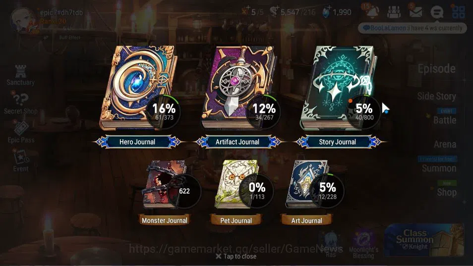 Epic Seven Accounts Asia Unverif| 6 ML (Barunka,SOT Snow,Harsetti,Etc) image 3