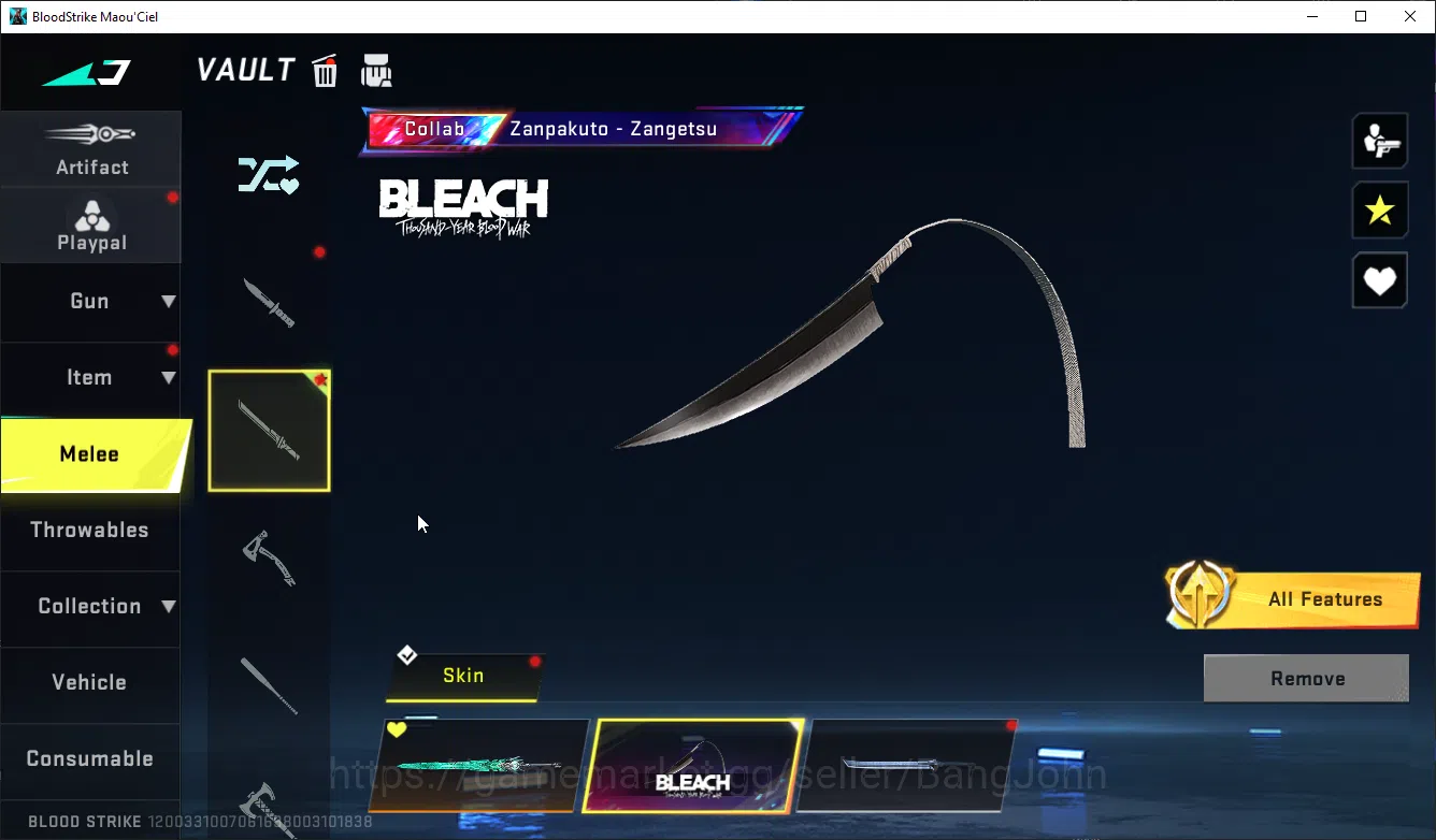 Blood Strike Accounts ASIA | Melee Katana Collab bleach zanpakuto | coll image 6