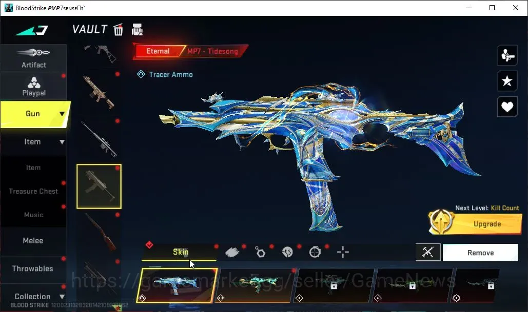 Blood Strike Accounts Collab Skin ASIA|ETERNAL MP7 Tidesong Lv3|Collab AOT M4A1 Batlle of Faith,Bleach Byakuya|15 Ultra M4A1 1