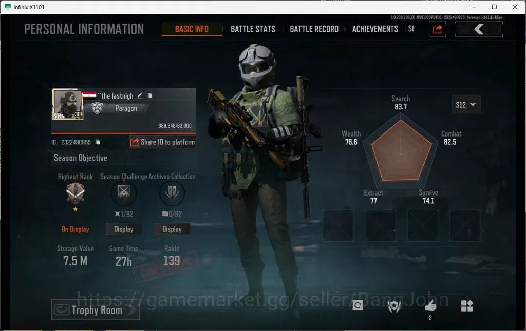 Arena Breakout Accounts Mobile|lvl 30|SV 7,5 CV 3,8 LR AR degree,VSS degre image 1
