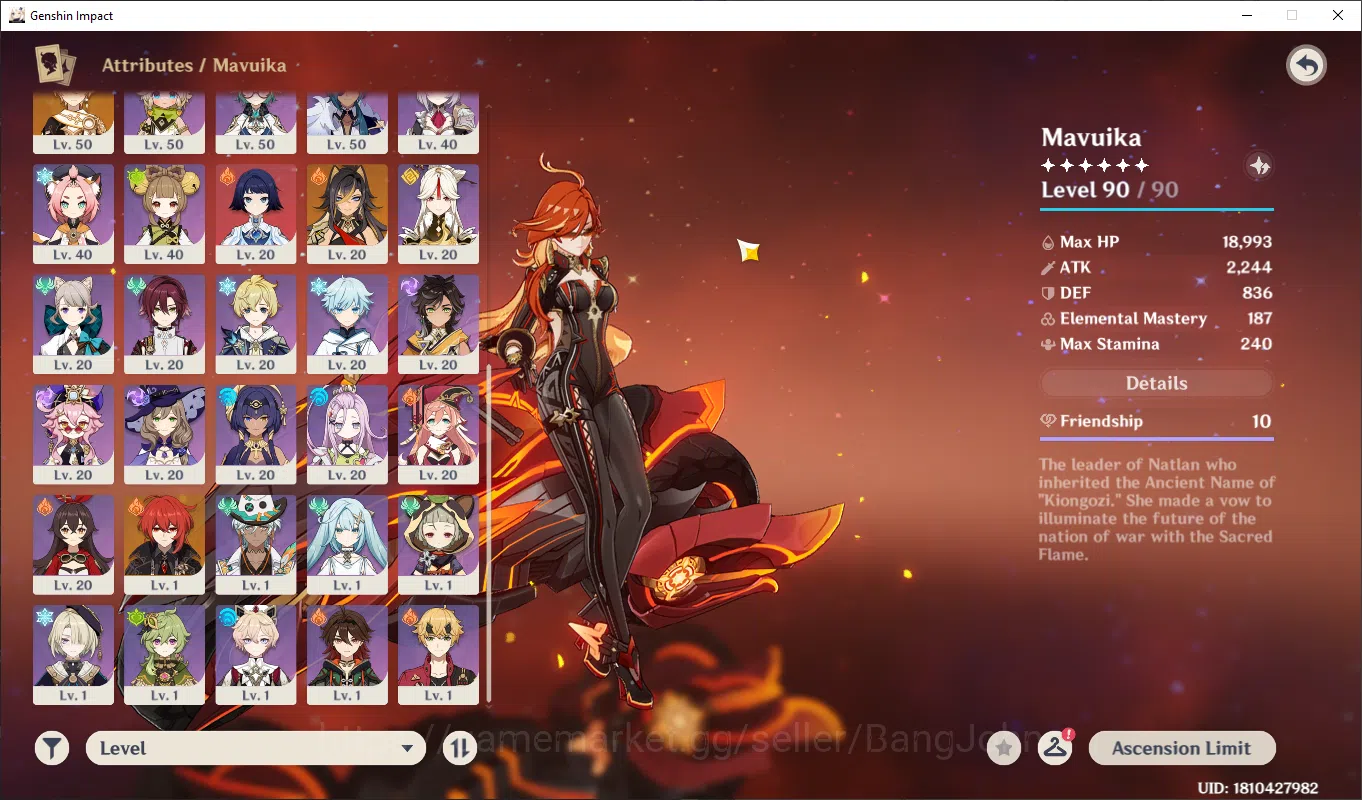 Genshin Impact Accounts Mid-Game | ASIA | AR 56 | 6 Limit | 9 IF Chasca C1 image 3
