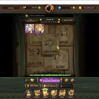The Seven Deadly Sins: Grand Cross Accounts Endgame GLOBAL|1M CC|1 LR+2 UR| P Eli,Meresca,DKM,Another Meli,Another
