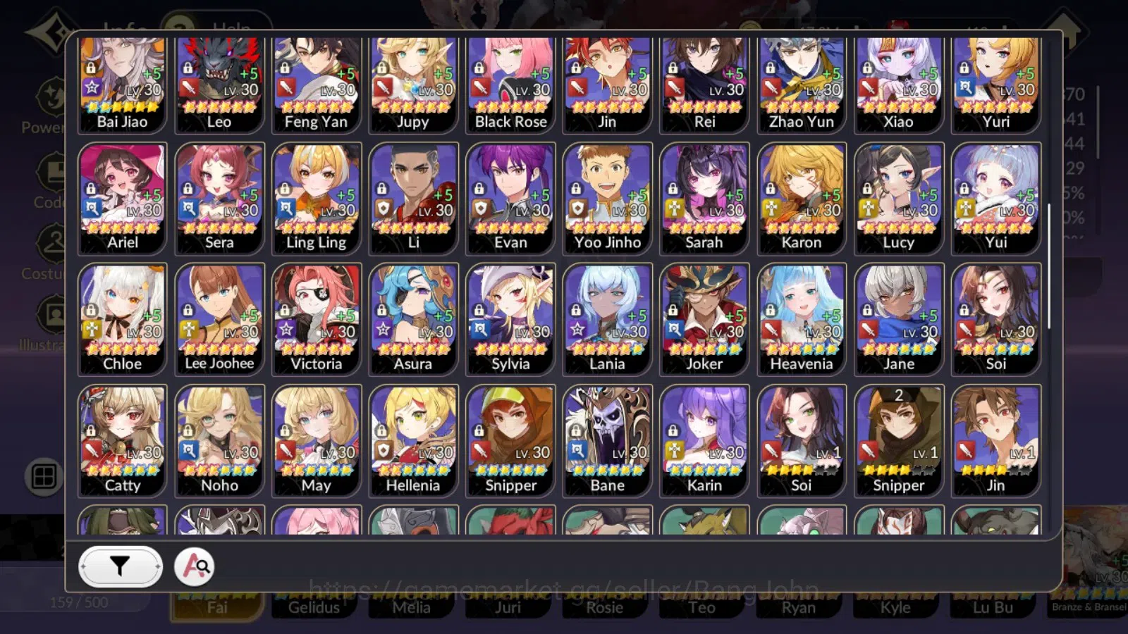 Seven Knights Re:Birth Accounts Global |5EX7(Fai,Gelidus,Melia,Juri,Rosie),39TC6, image 12