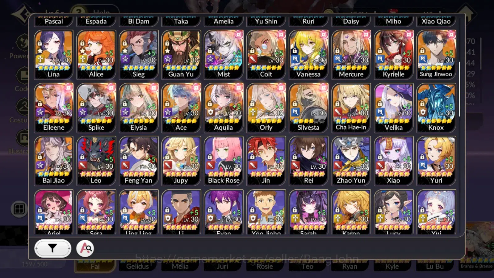 Seven Knights Re:Birth Accounts Global |5EX7(Fai,Gelidus,Melia,Juri,Rosie),39TC6, image 13