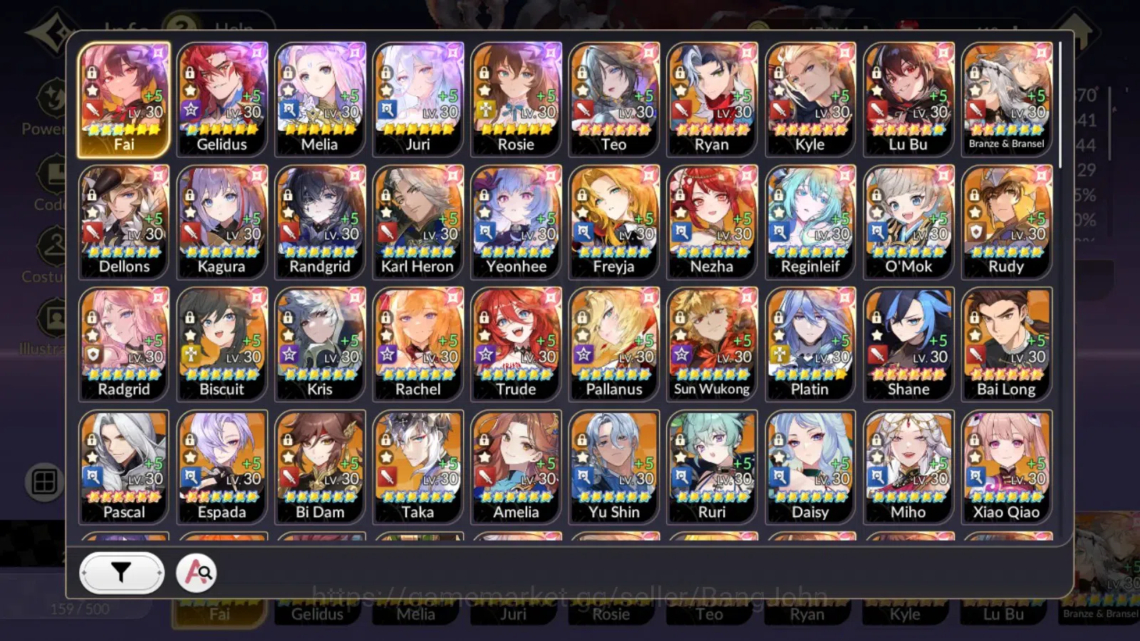 Seven Knights Re:Birth Accounts Global |5EX7(Fai,Gelidus,Melia,Juri,Rosie),39TC6, image 14