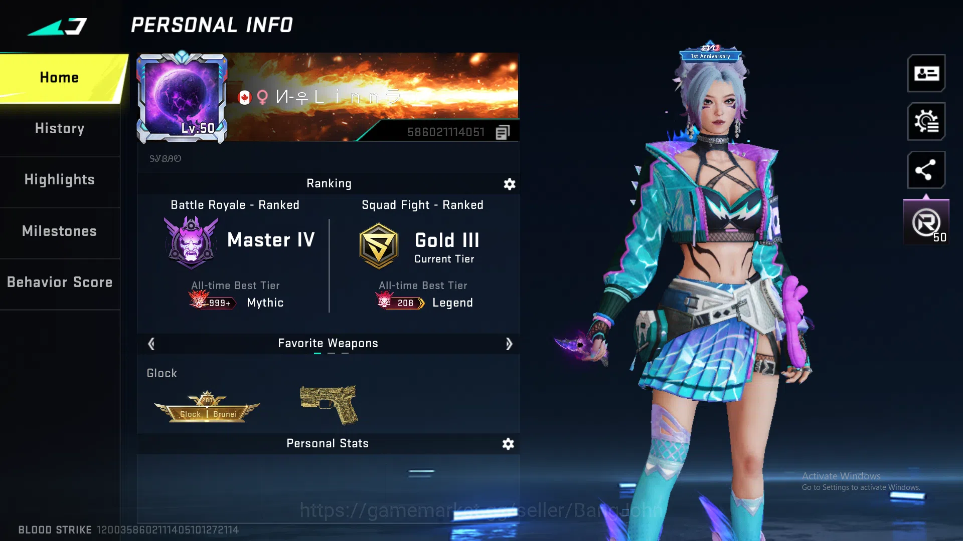 Eternal Uzi (Lv 4, Token kurang dikit lagi inspect) | Eternal Ran (All fitur unlock) | Eternal Volt | Pedang Void Melee | BS268B Blood Strike Others Eternal Uzi (Lv 4, Token kurang dikit lagi inspect image 1