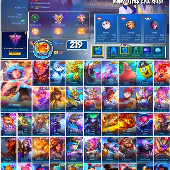 Mobile Legends: Bang Bang Accounts #4319 219 Skins | Harith Killua (HUNTER X HUNTER) | Vale Gaara (NARUTO) | Cyclops