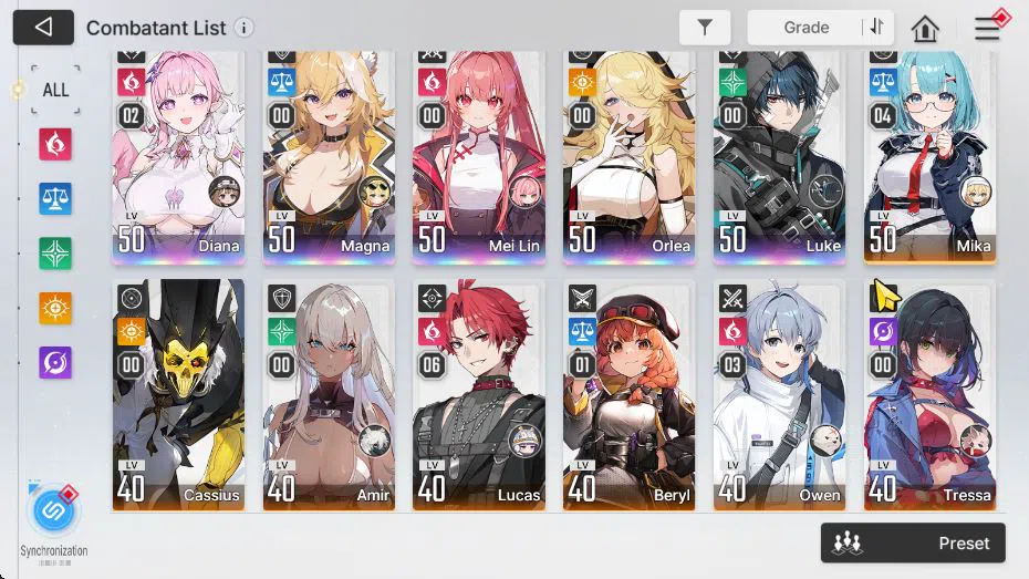 Chaos Zero Nightmare Accounts GLOBAL Lv44|5 SSR[DianaM2,Magna,MeiLin,Orlea,Luke] image 11