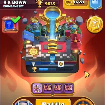 Clash Royale Accounts High-End Trophy 9635|CL 1397|KTL 14|122 Cards|8 Champ|3 Hero|12 Evo|Arena 24|2849 Gems|SCID|Proteck
