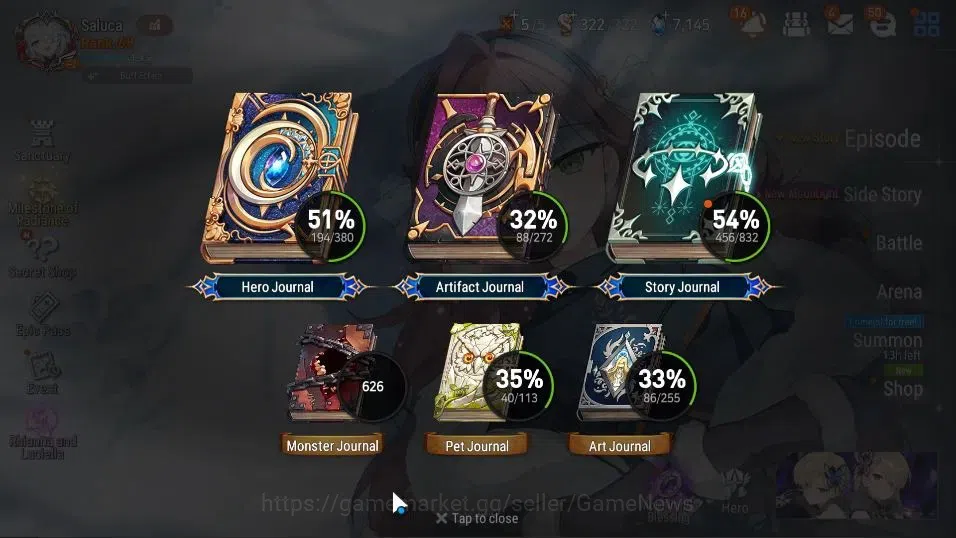 Epic Seven Accounts ASIA UnVerif|New Era|16 ML(Dark Diene,Salome,BArun image 3