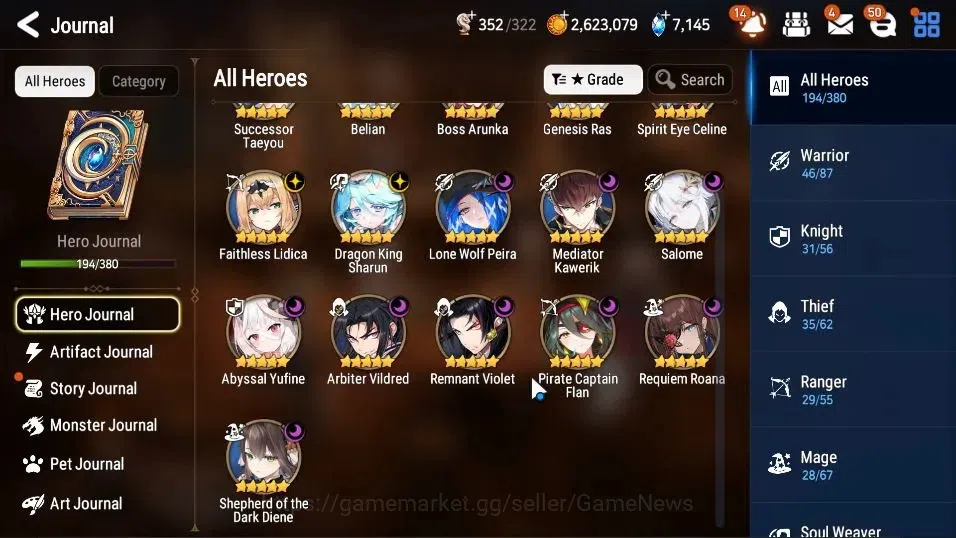 Epic Seven Accounts ASIA UnVerif|New Era|16 ML(Dark Diene,Salome,BArun image 7