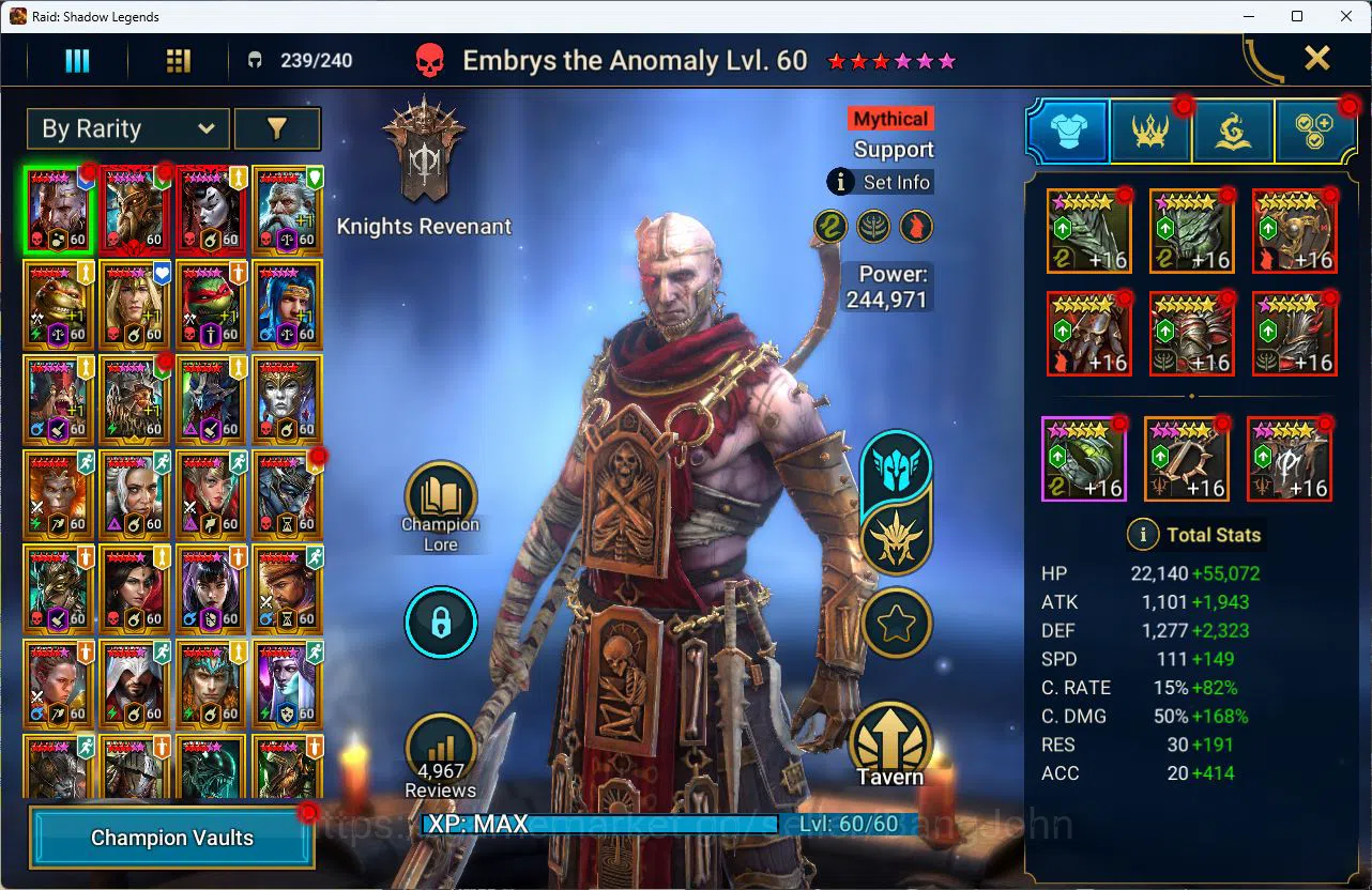 Raid: Shadow Legends Accounts Power 21M|Energy 5,2k|Diamond 1k|3 Mythical [Embry image 2