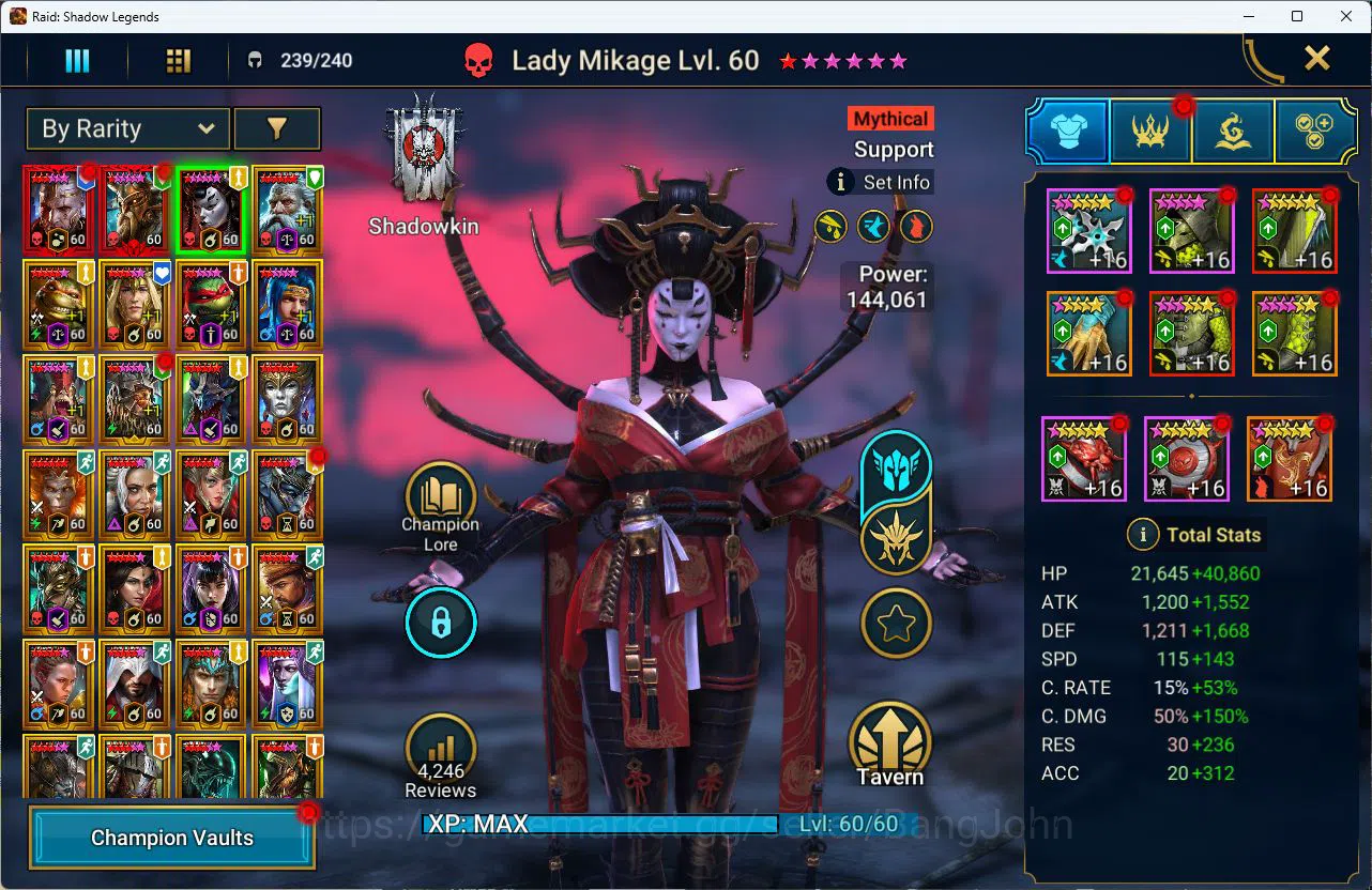 Raid: Shadow Legends Accounts Power 21M|Energy 5,2k|Diamond 1k|3 Mythical [Embry image 4