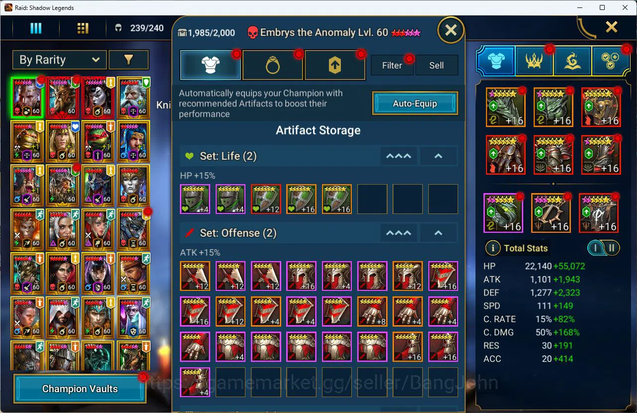 Raid: Shadow Legends Accounts Power 21M|Energy 5,2k|Diamond 1k|3 Mythical [Embry image 7