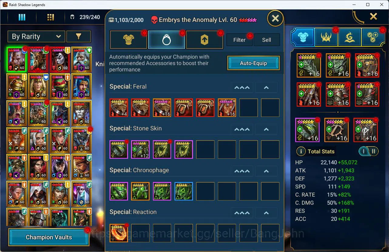 Raid: Shadow Legends Accounts Power 21M|Energy 5,2k|Diamond 1k|3 Mythical [Embry image 9