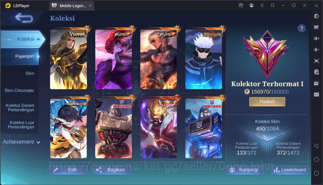 Mobile Legends: Bang Bang Accounts Hero 132|Skin 450|Legend Franco,KoF CHou+Gusion,Da image 2